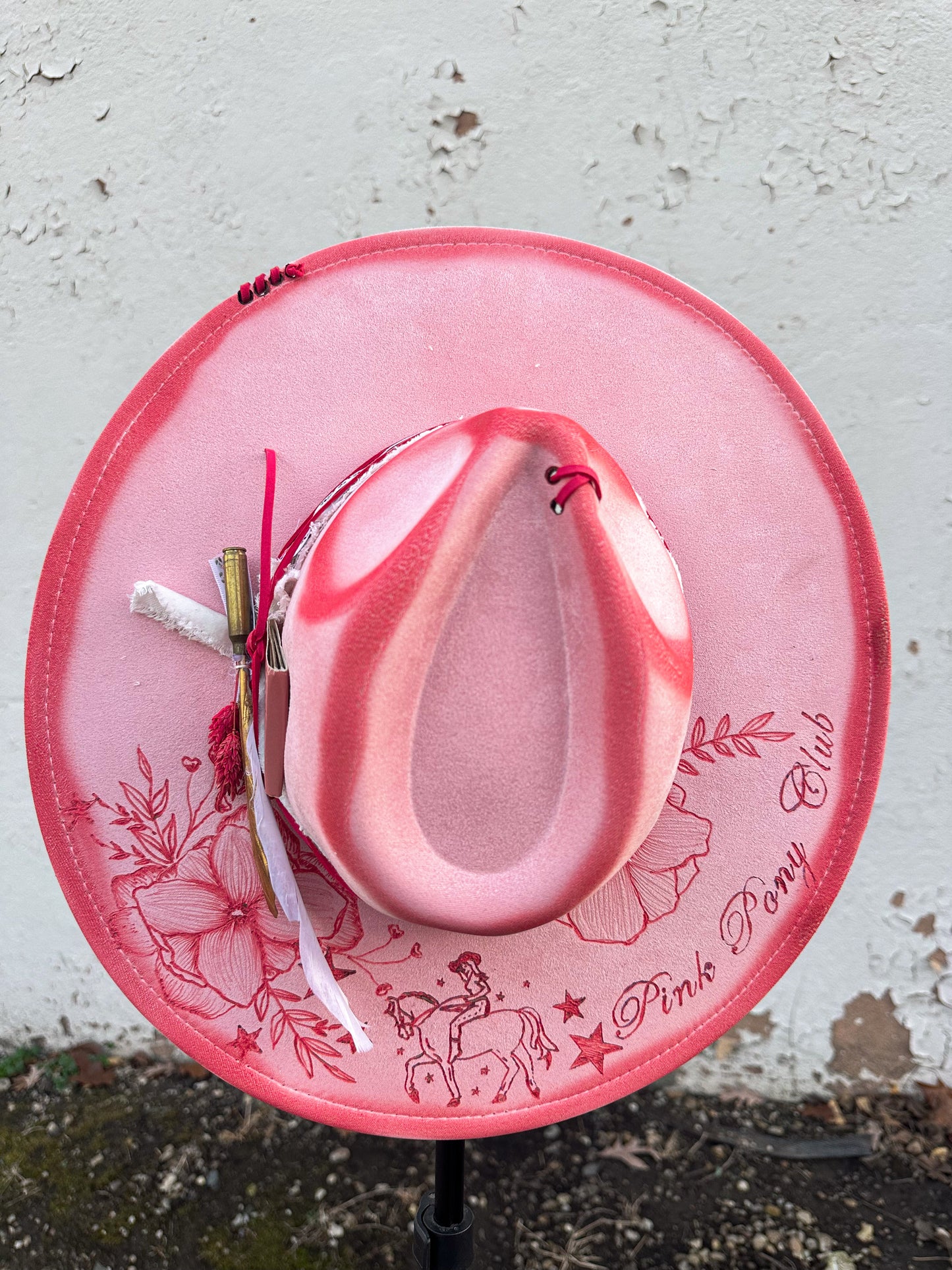 Pink Pony Club Pink Torched&Burned Hat