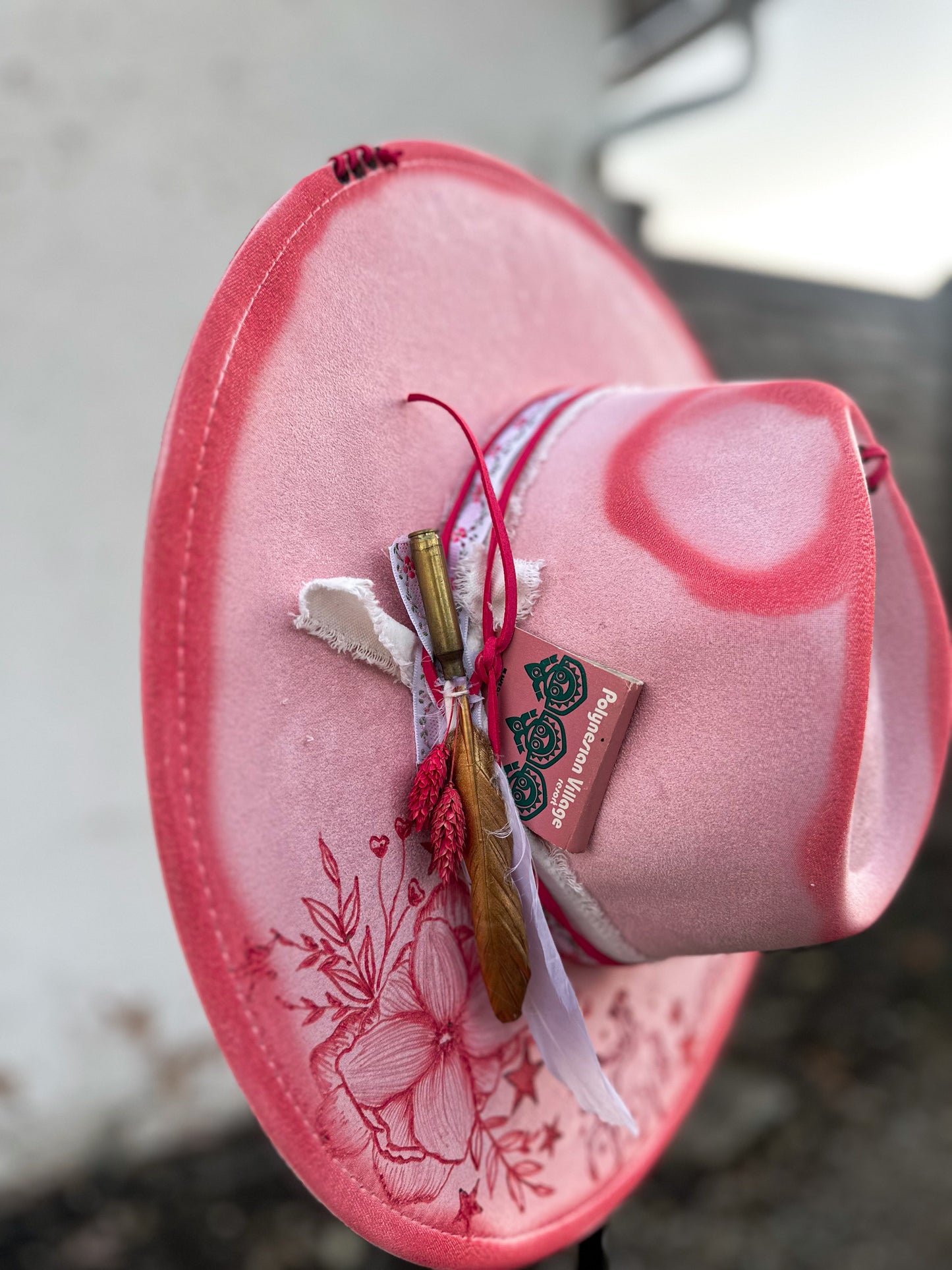 Pink Pony Club Pink Torched&Burned Hat