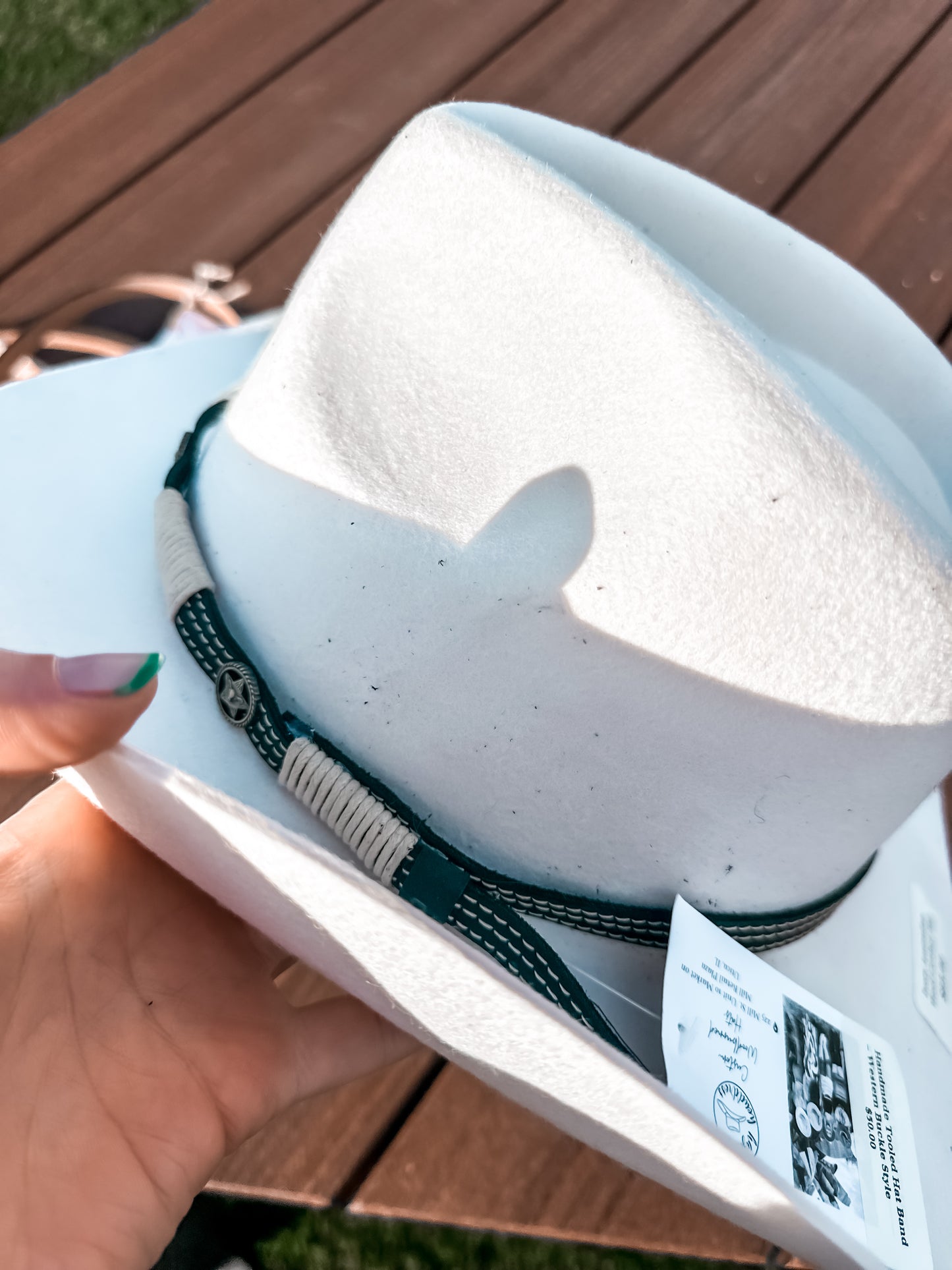 Handmade Tooled Hat Band β Western Buckle Style: Hat Band Only