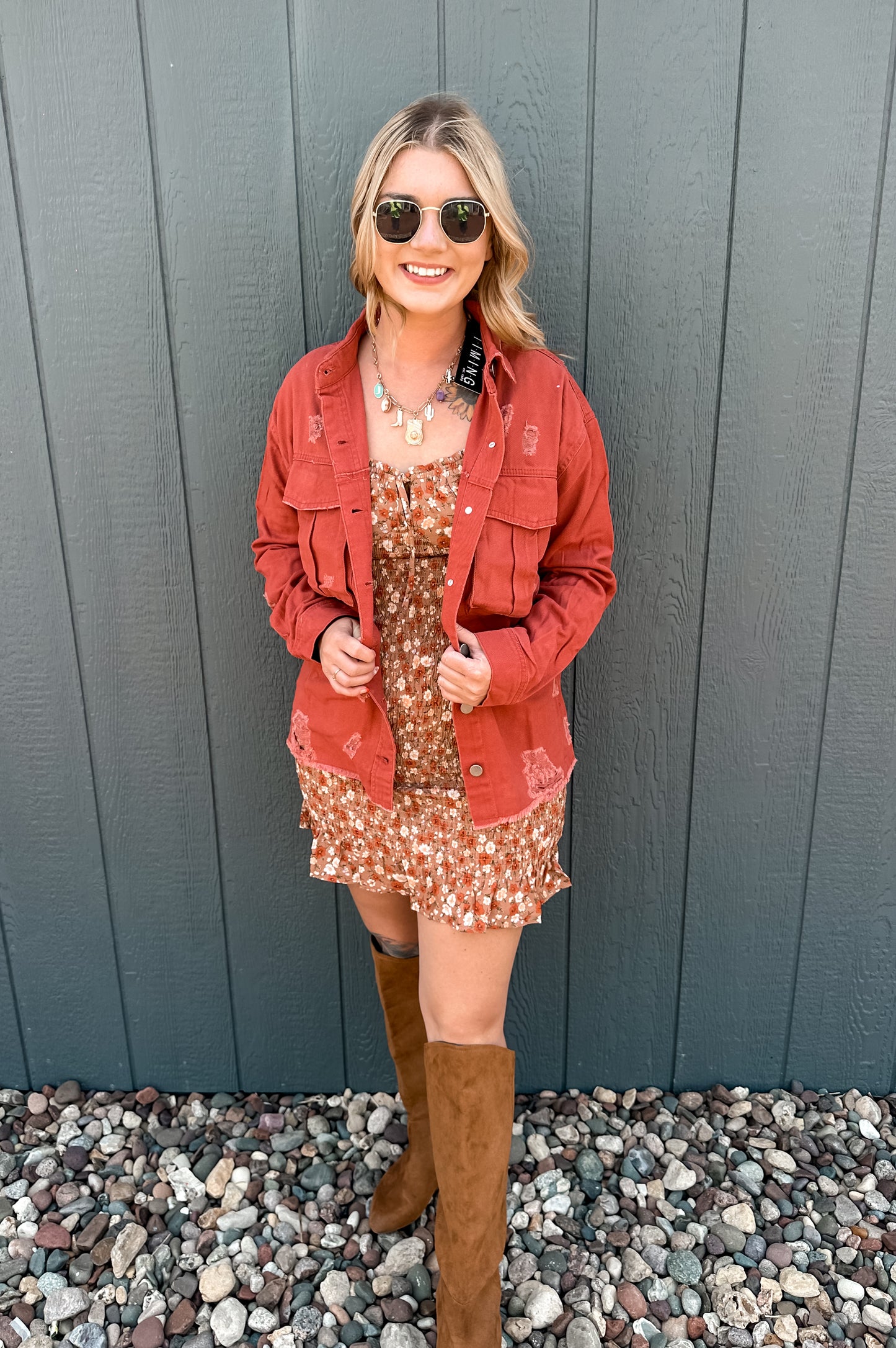 Distressed Oversized Denim Jacket