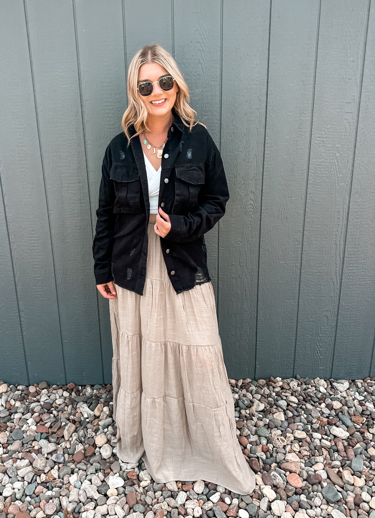 Distressed Oversized Denim Jacket