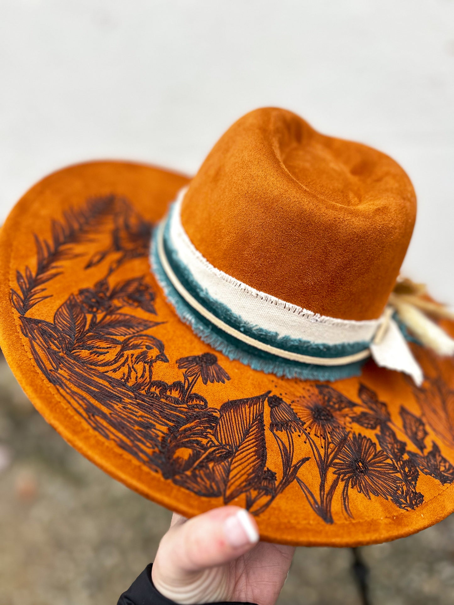 Caramel Wild Life Scene Burned Hat