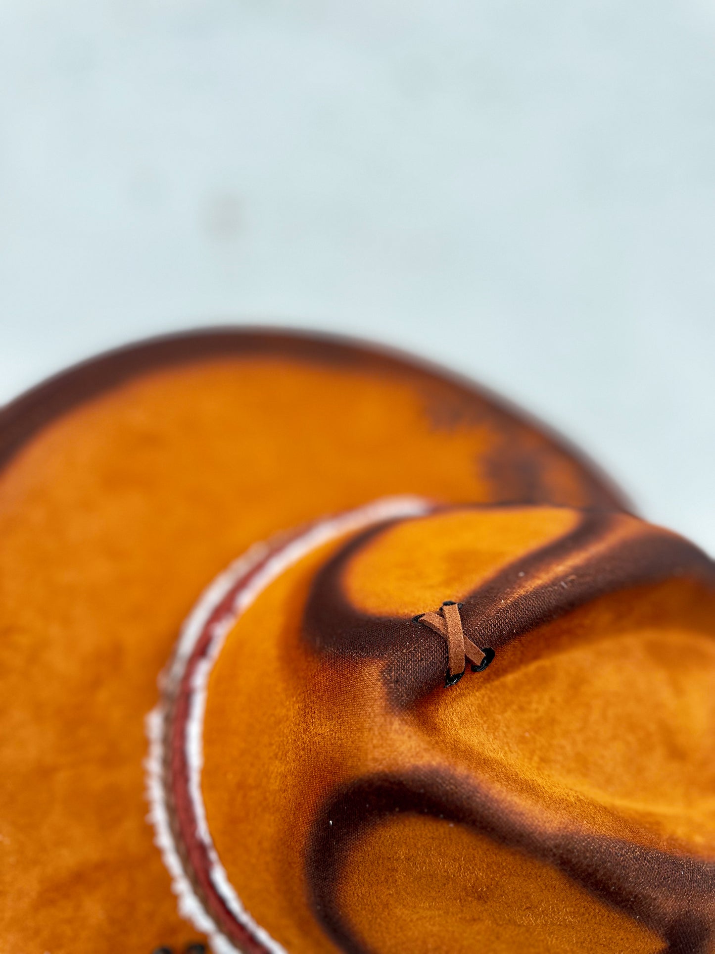 Caramel Mountain Sunflower Tooled Leather Vegan Suede Torched & Burned Hat