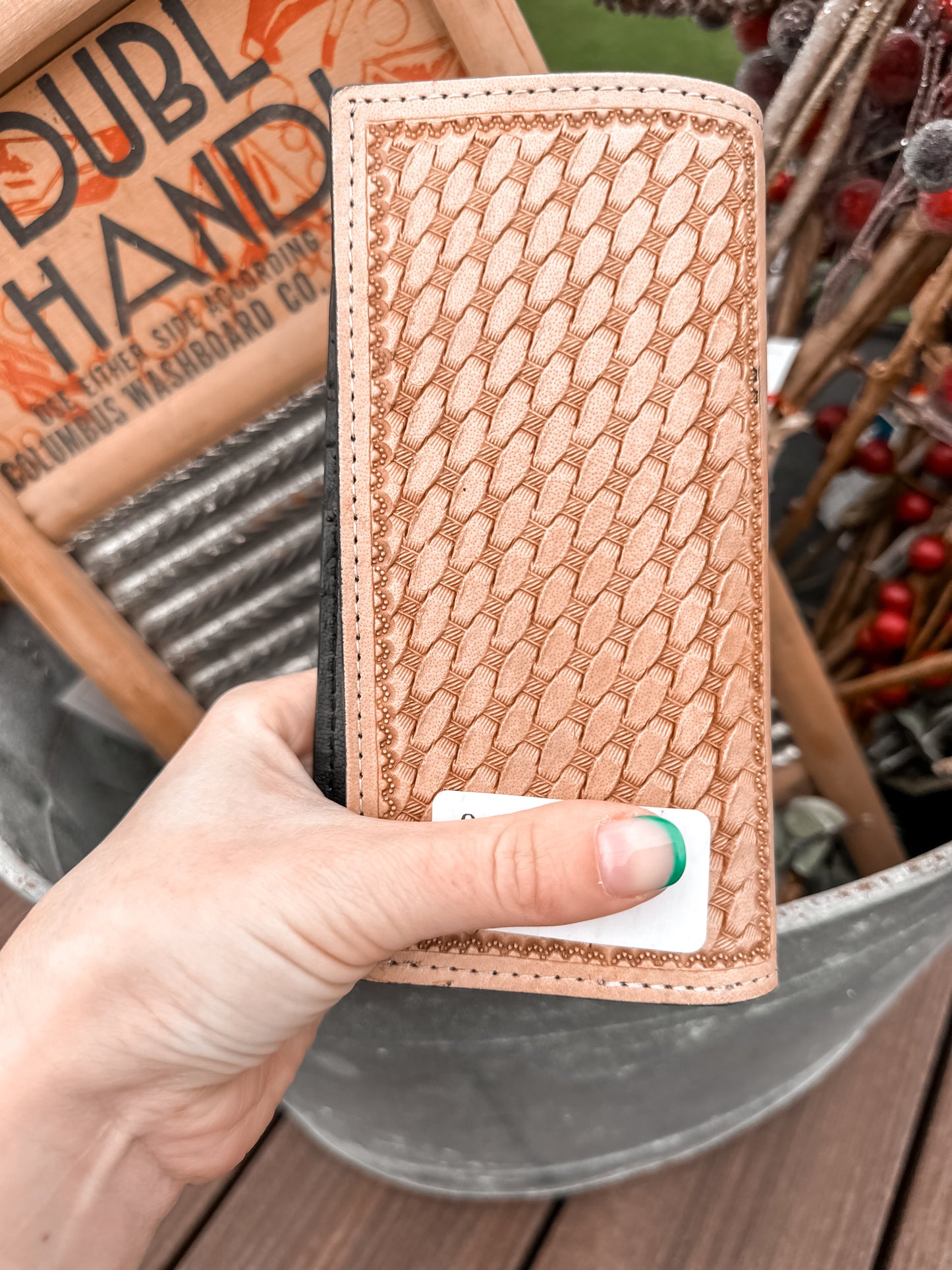 Oregon Tooled Leather & Cowhide Men’s Wallet