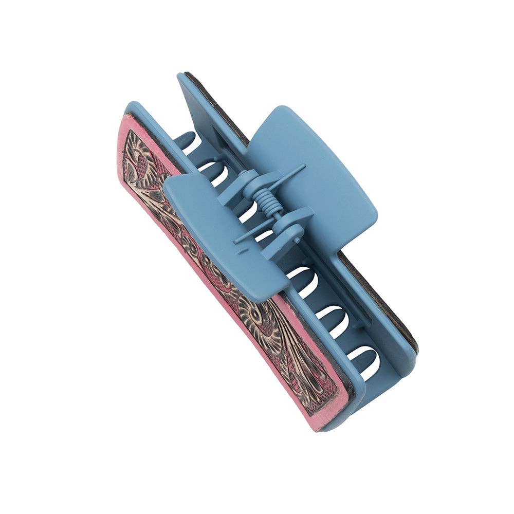 Crimson Sands Hair Comb Clip: Hand-Tooled