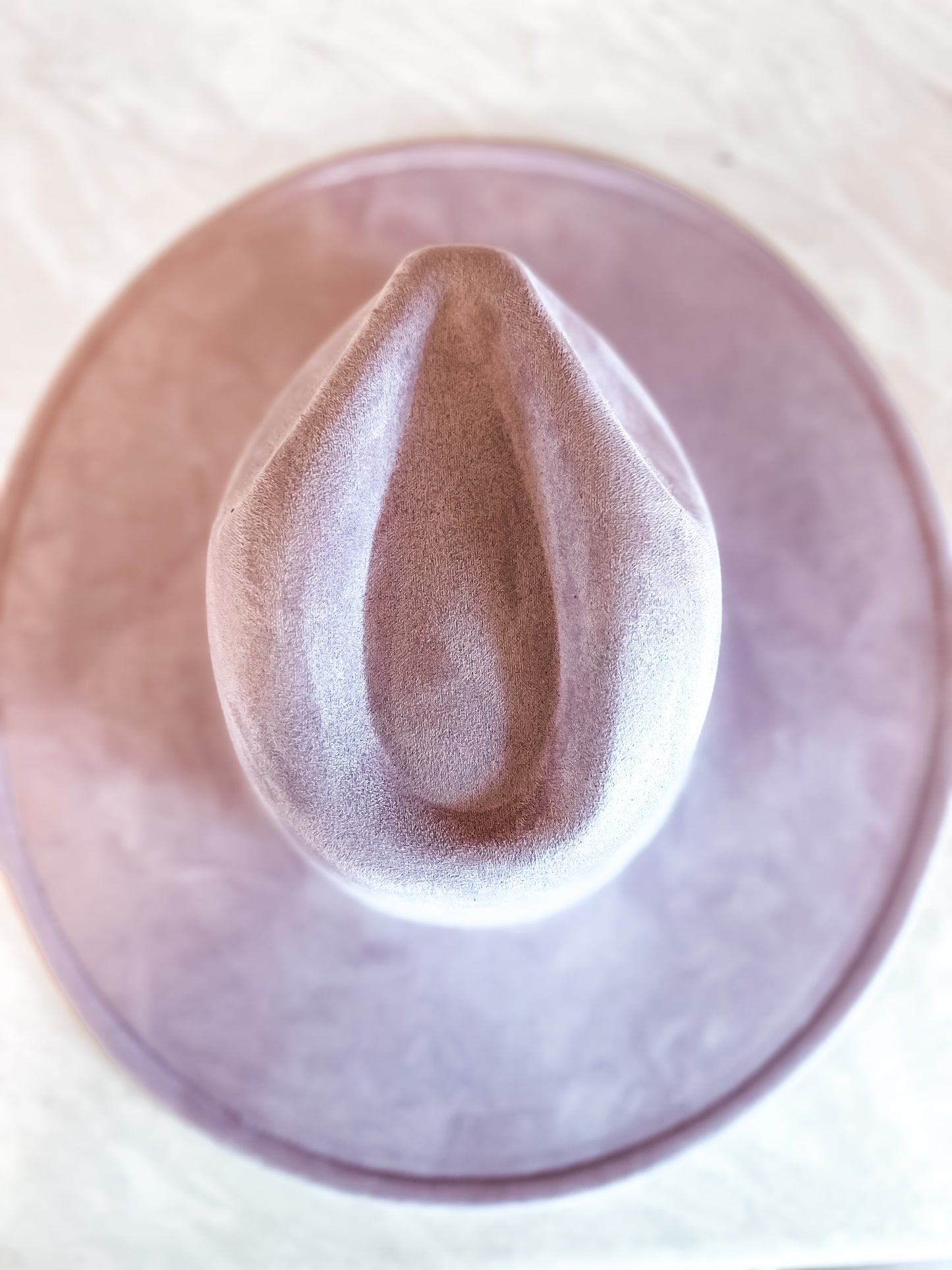 Lavender Vegan Suede Wide Brim Hat
