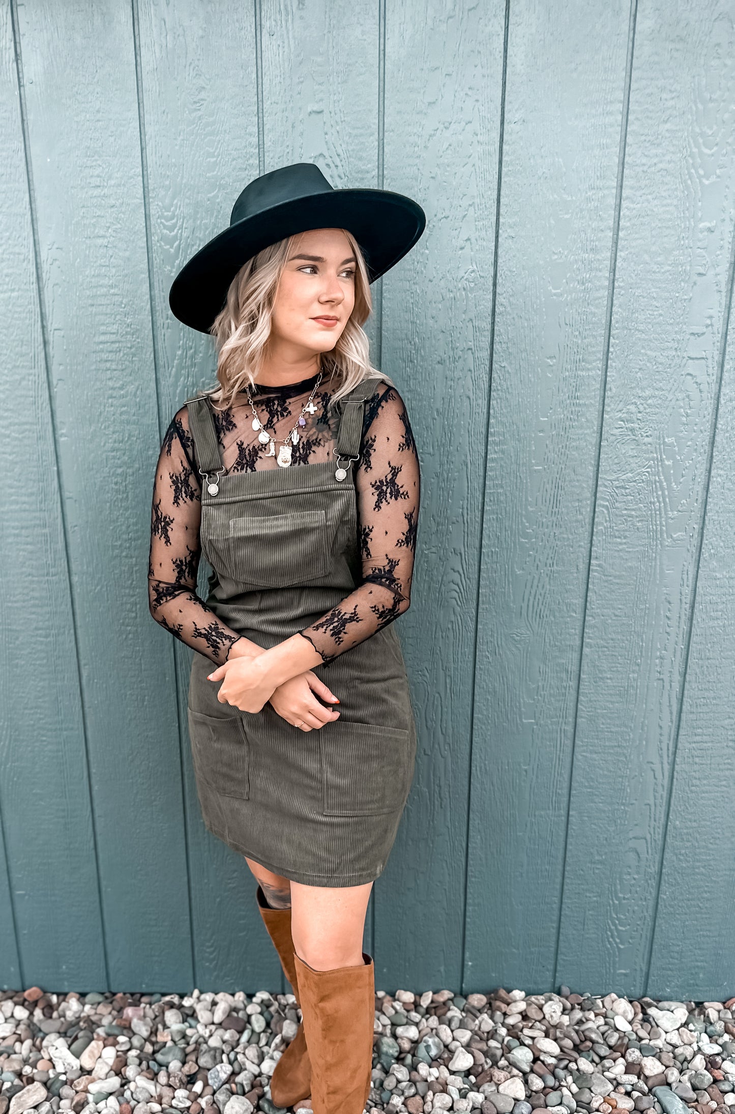 Sleeveless Corduroy Overall Dress