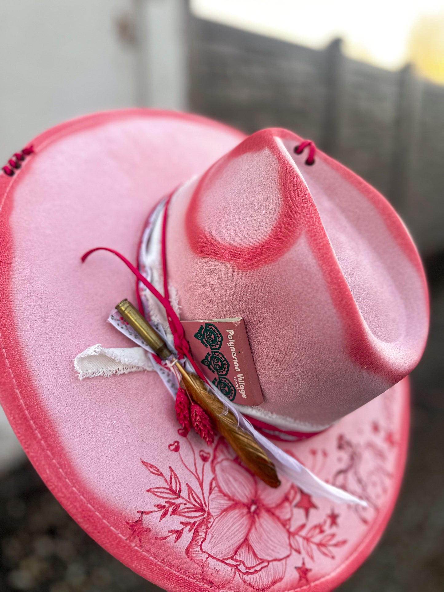 Pink Pony Club Pink Torched&Burned Hat