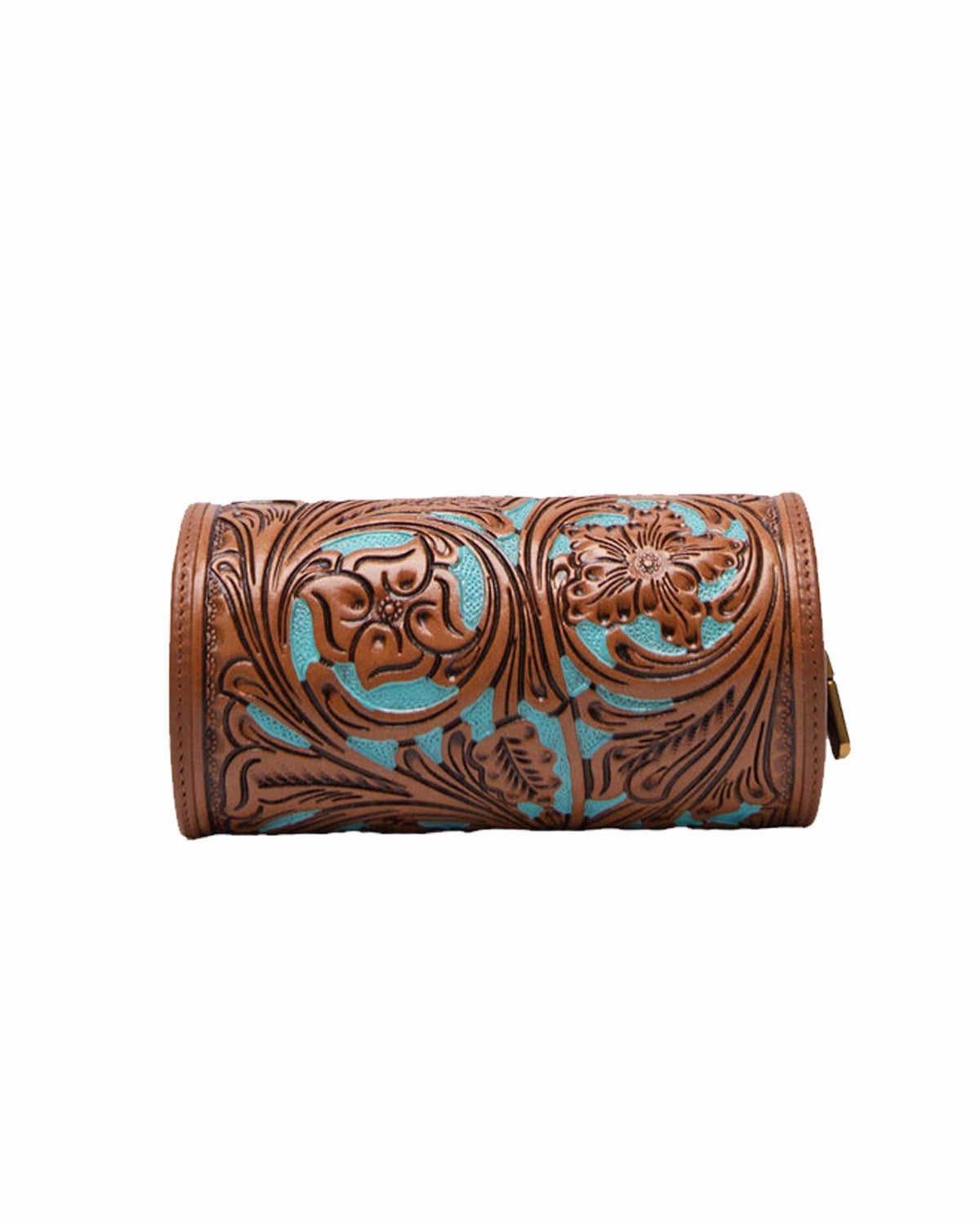 Canyon Jewellery Case Handtooled Leather - Whiskey & Water: Single