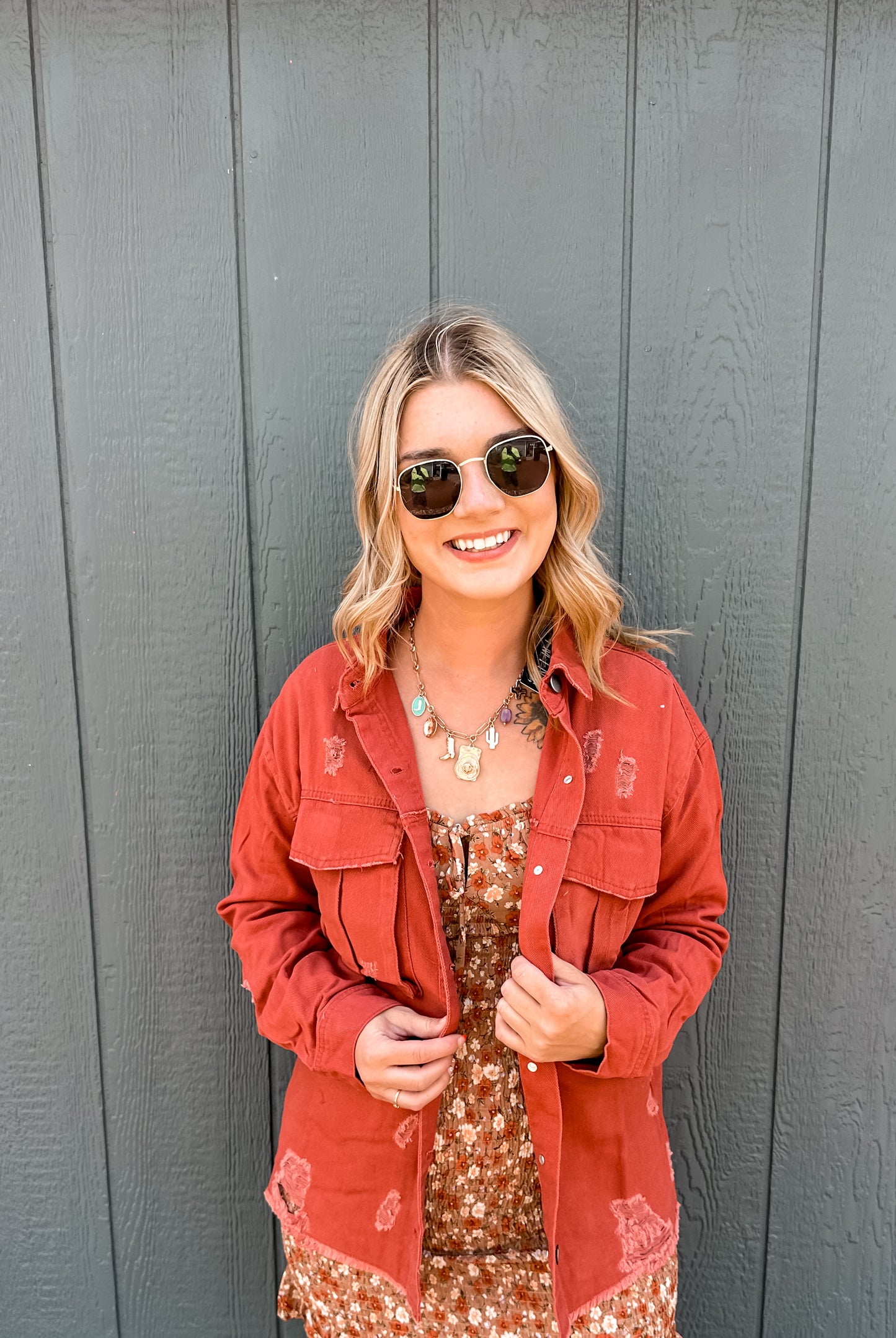 Distressed Oversized Denim Jacket