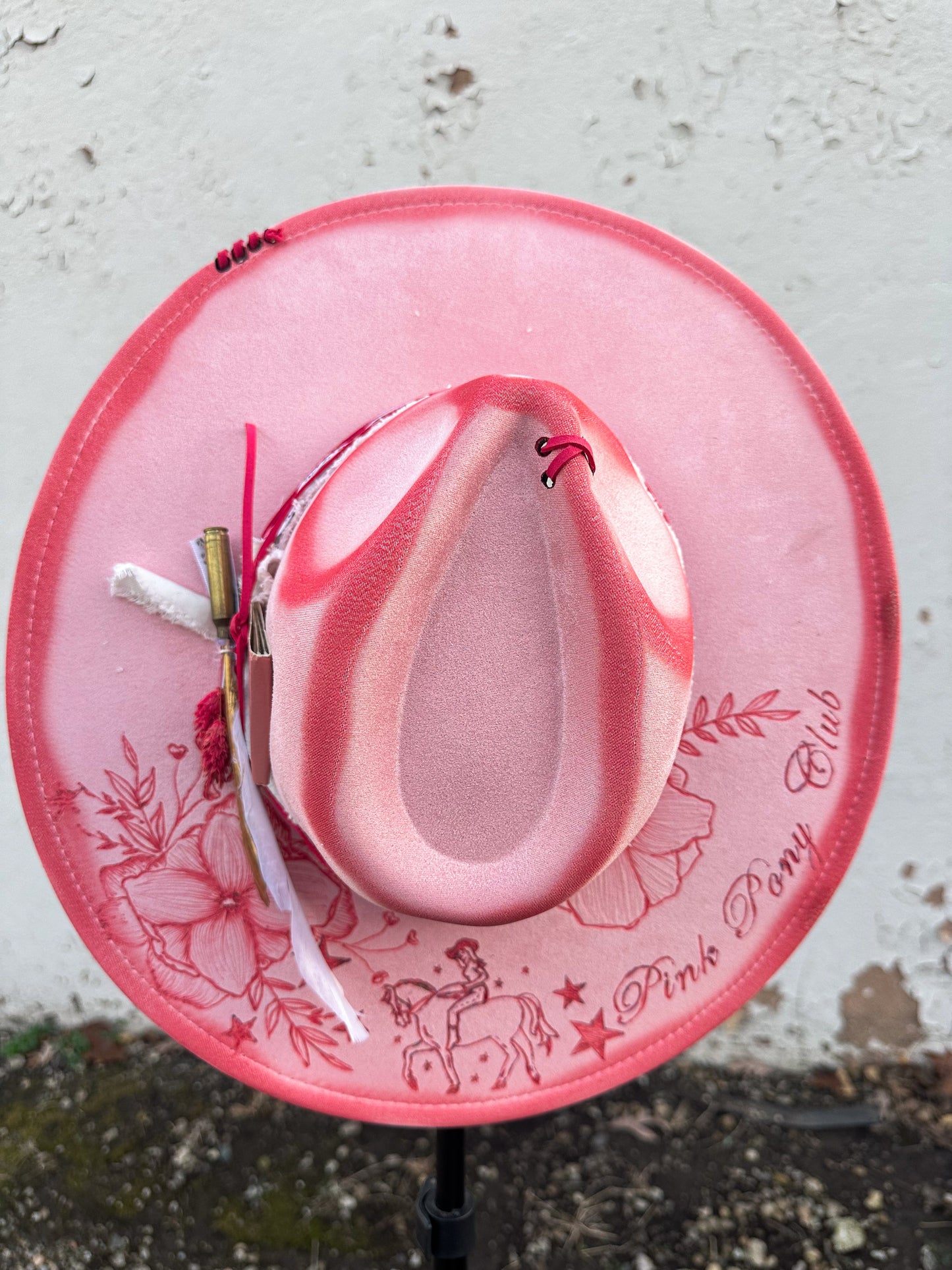 Pink Pony Club Pink Torched&Burned Hat