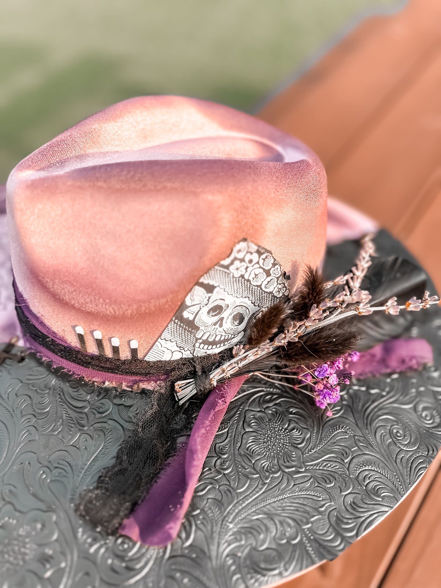 Moth & Magic Lavender Burned Hat