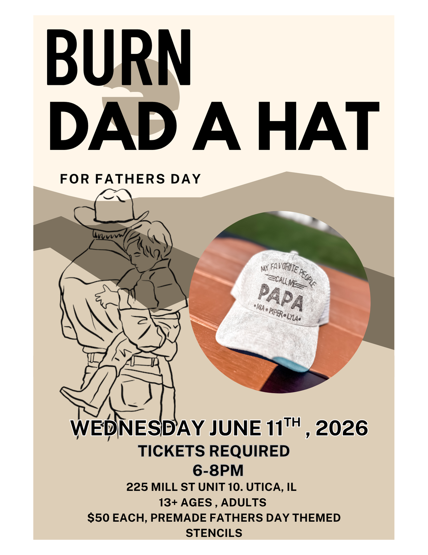 Burn Dad A Baseball Hat Workshop