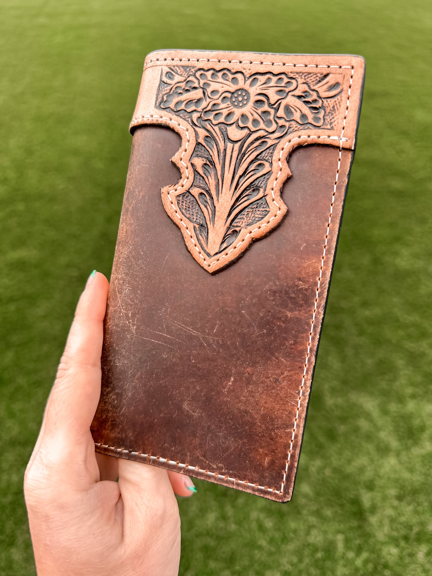 Brown Cowboy Tooled Leather Men’s Wallet