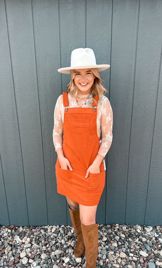 Sleeveless Corduroy Overall Dress