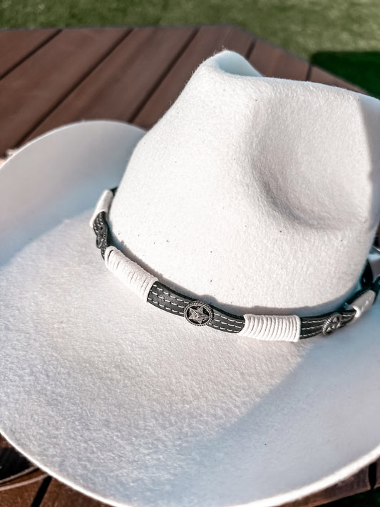 Handmade Tooled Hat Band – Western Buckle Style: Hat Band Only