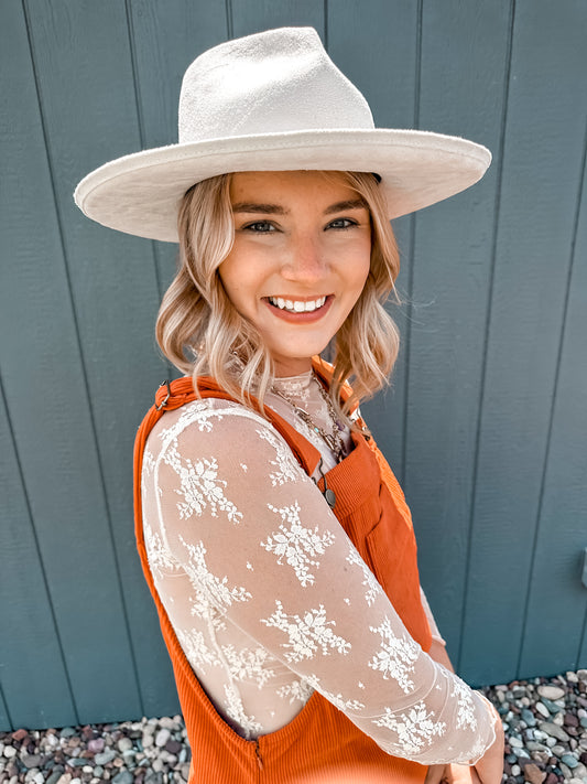 Sheer Lace Long Sleeve Layering Top