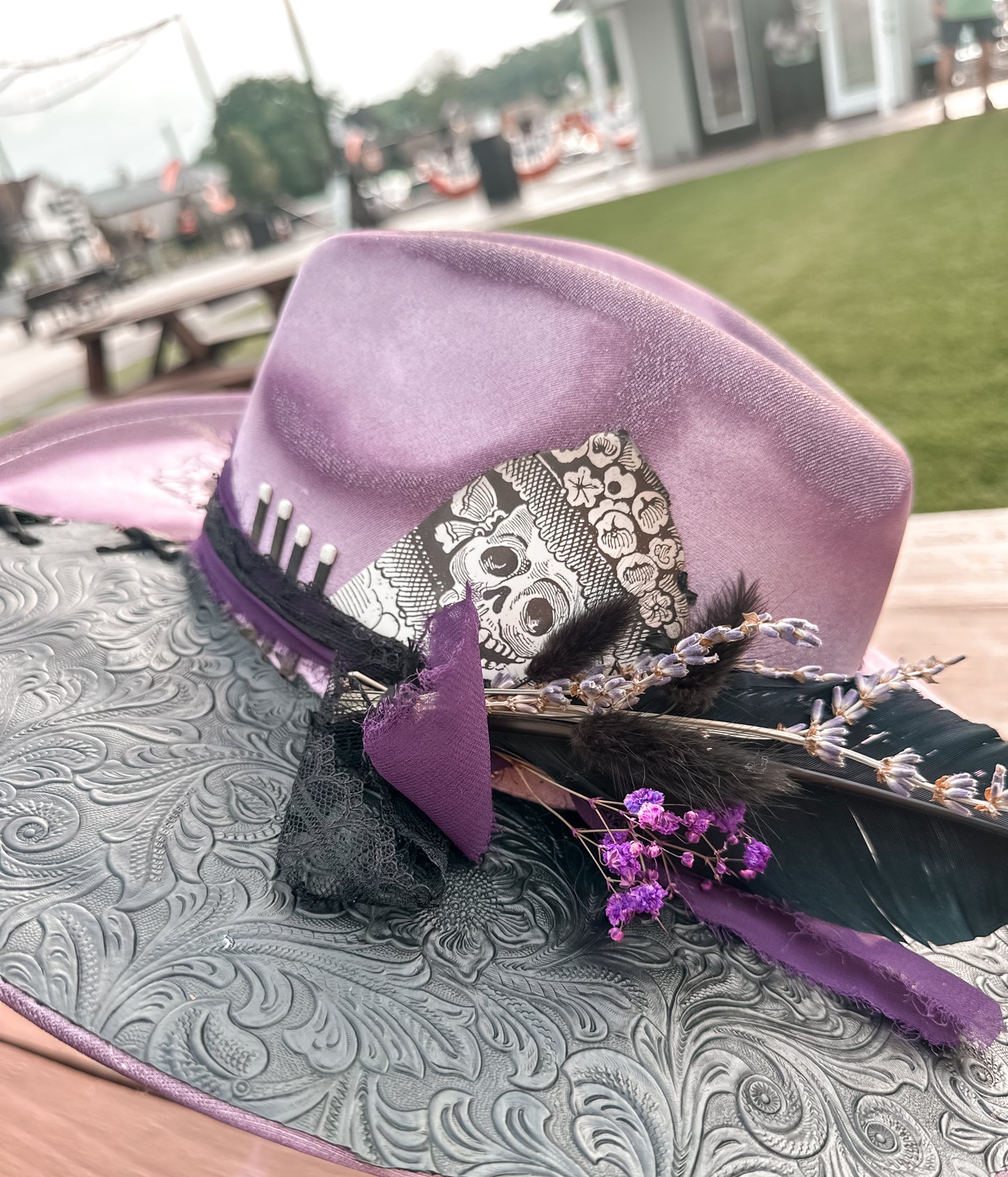 Moth & Magic Lavender Burned Hat