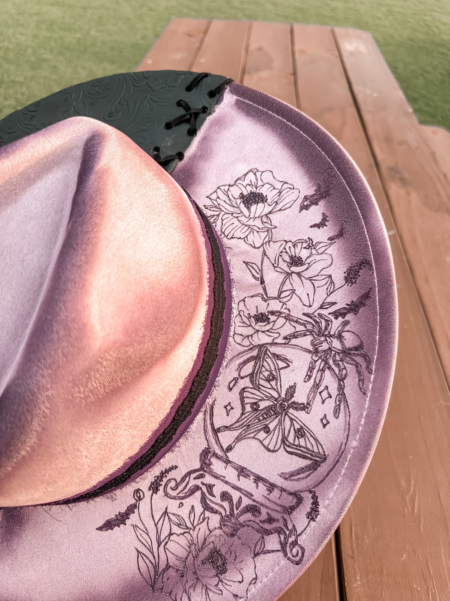 Moth & Magic Lavender Burned Hat