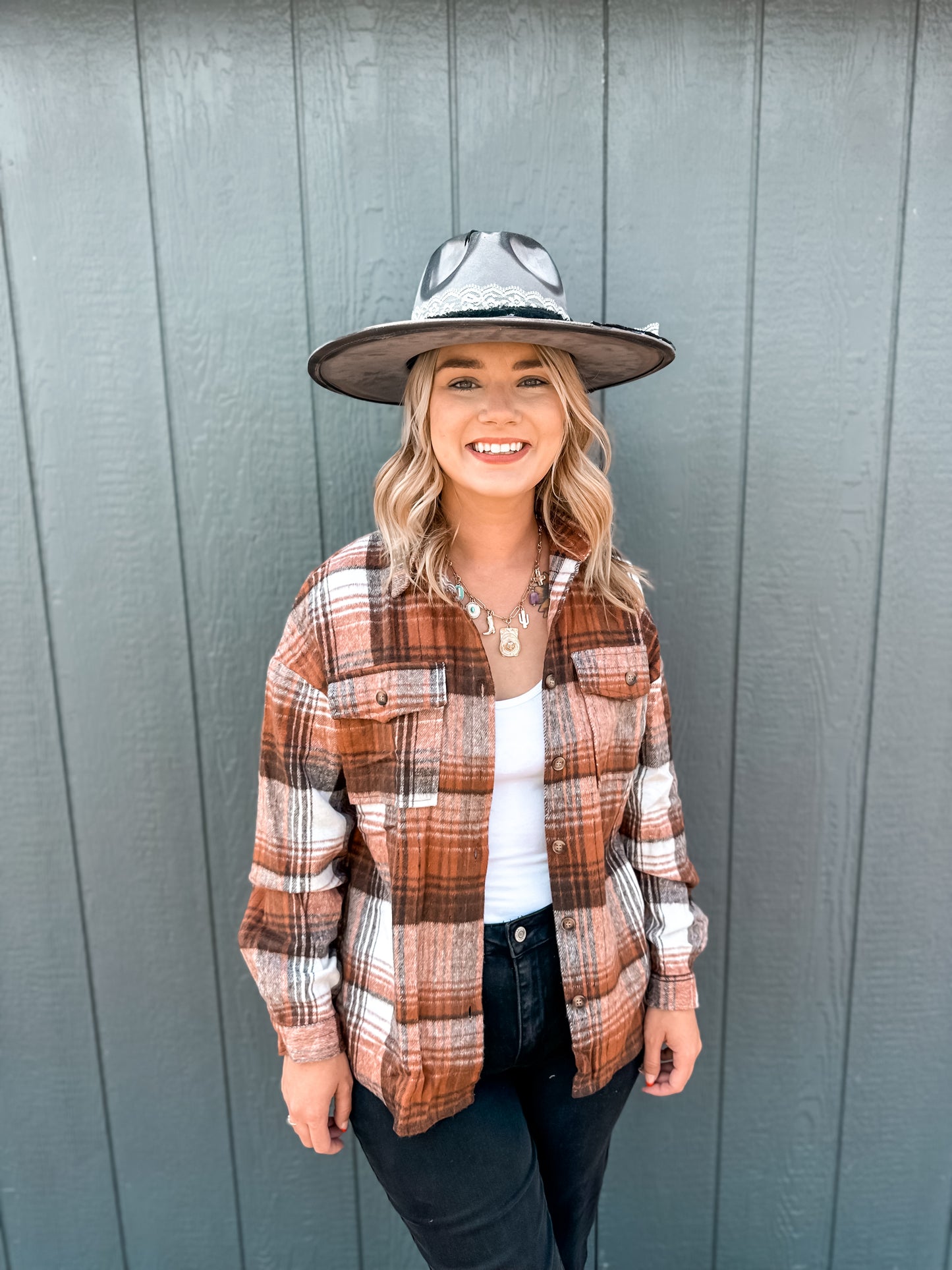 Brown Plaid Shacket