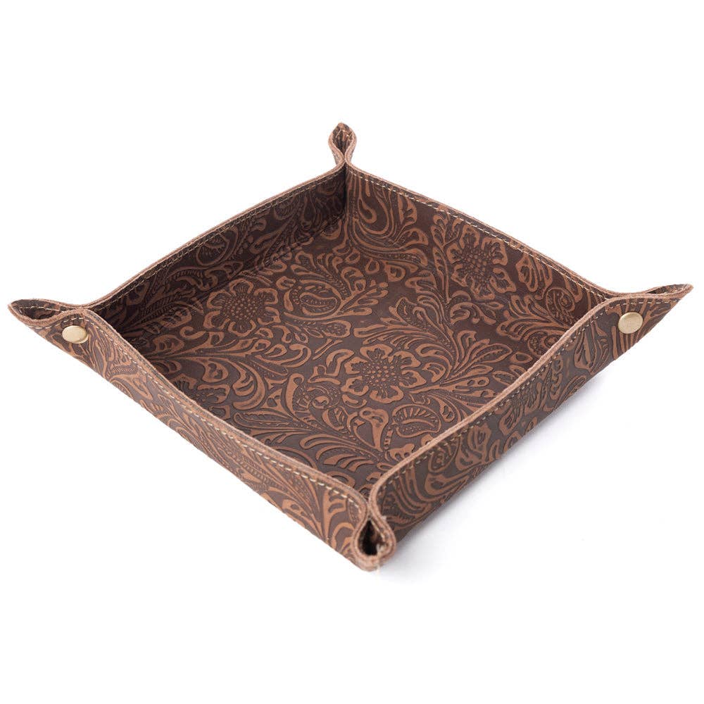 Copperwind Leather Tray in Mocha Cocoa: Mocha Cocoa