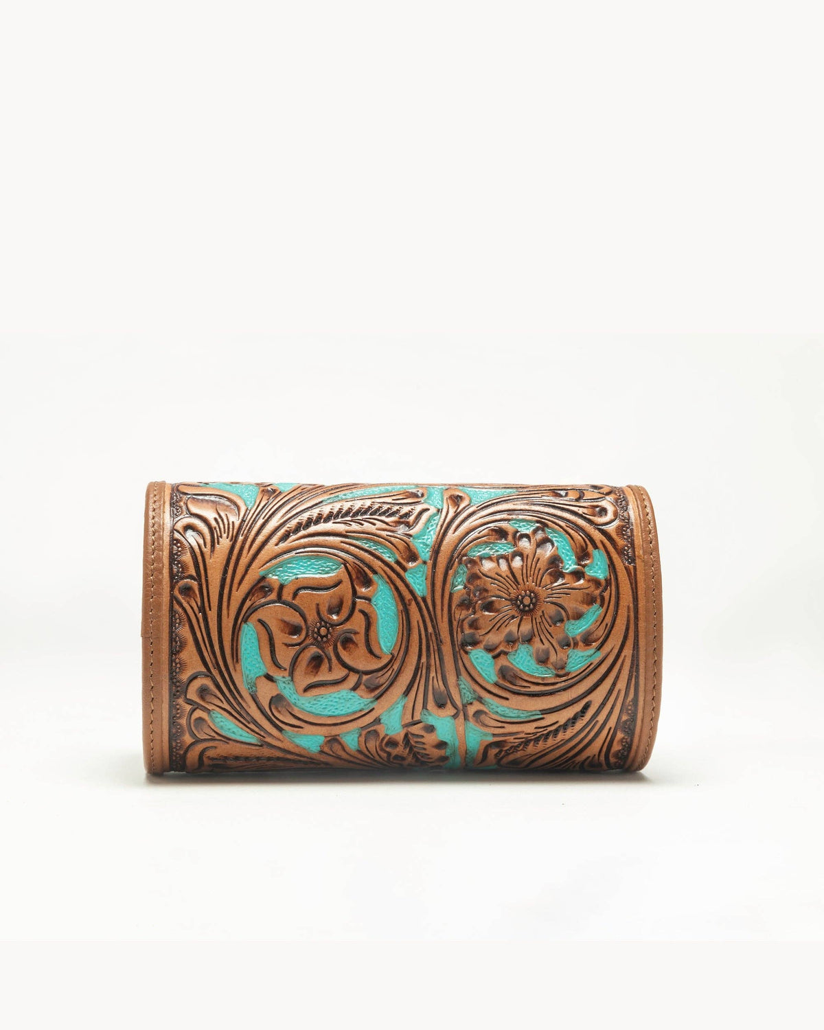 Canyon Jewellery Case Handtooled Leather - Whiskey & Water: Single