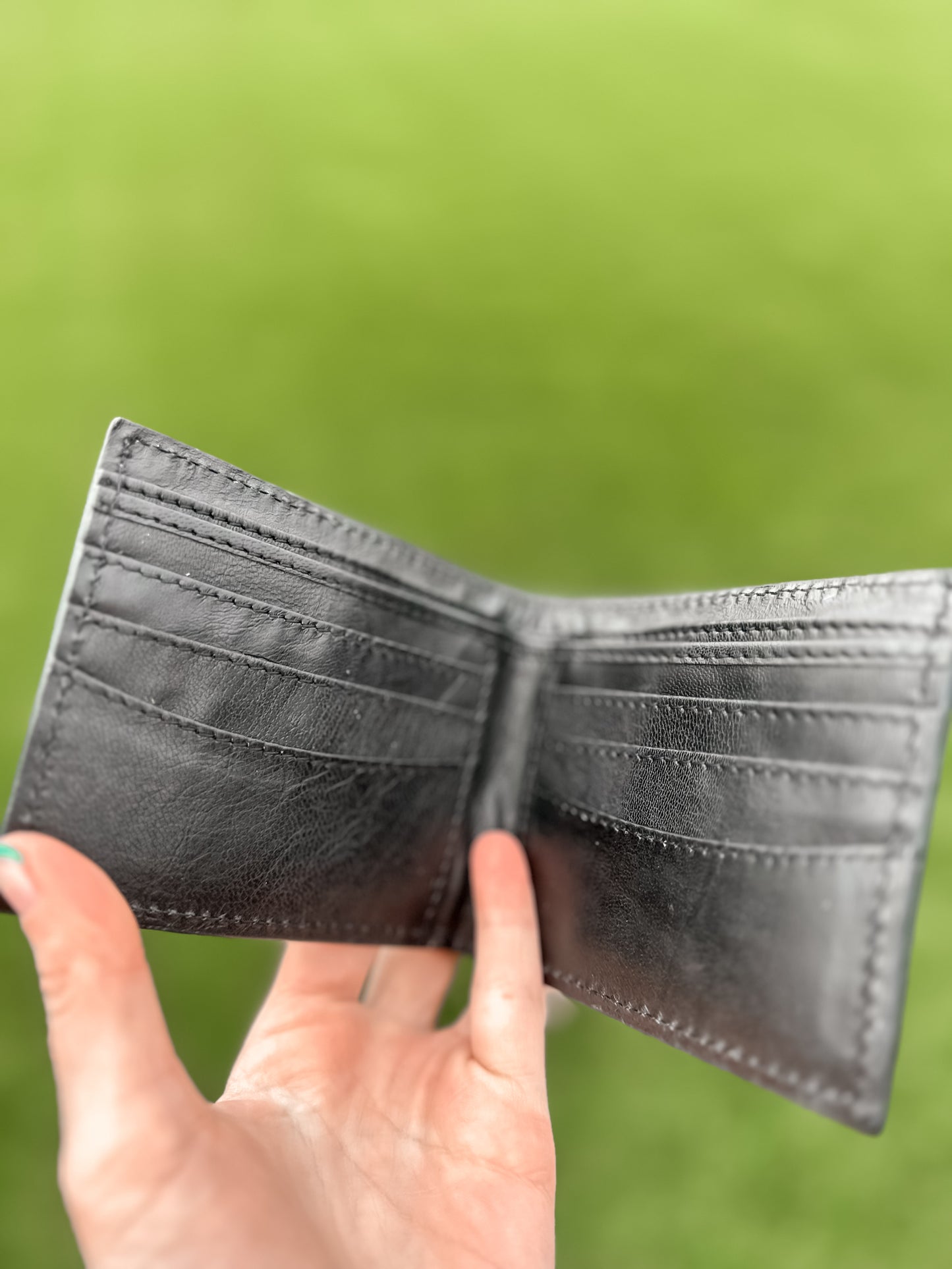 Blue Aztec Tooled Leather Men’s Wallet 