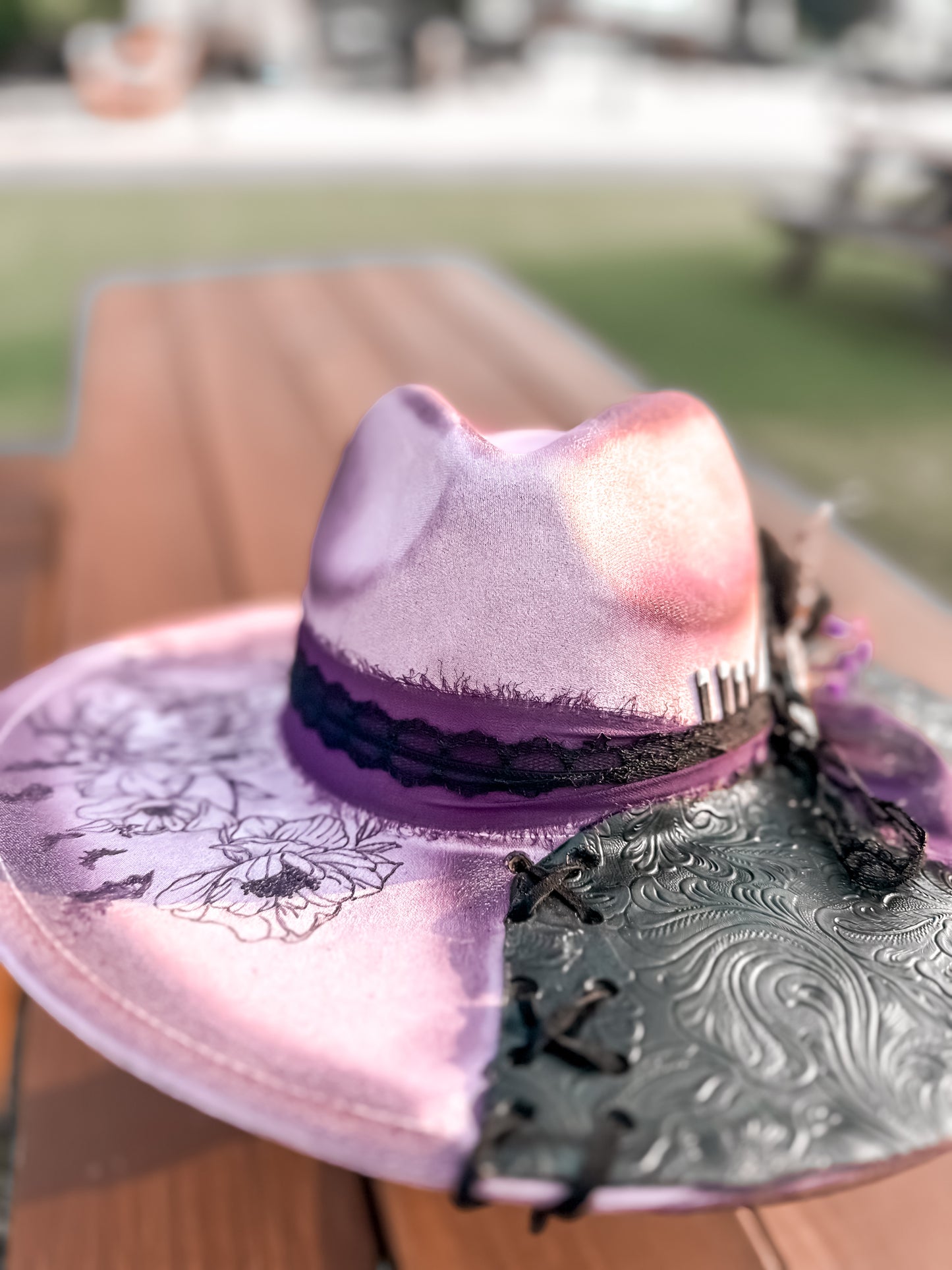 Moth & Magic Lavender Burned Hat