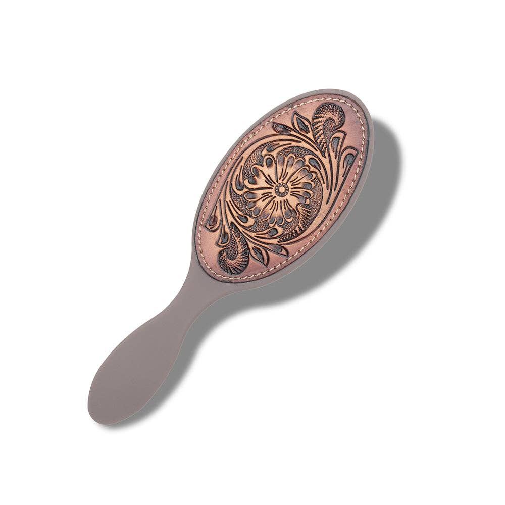 Bethany Trail Hair Brush: Hand-Tooled