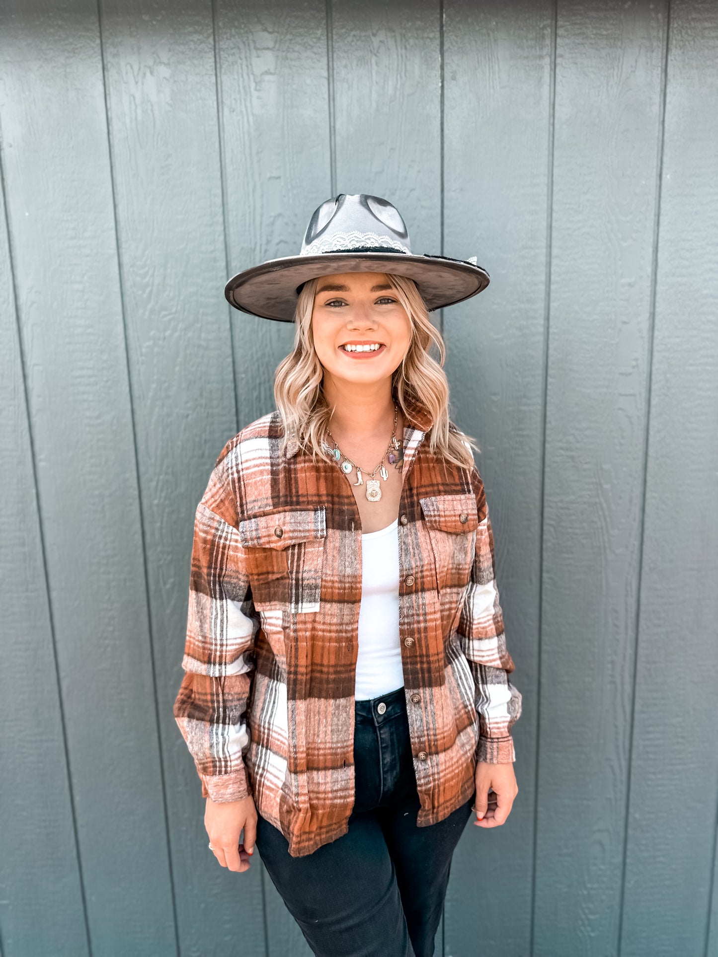 Brown Plaid Shacket