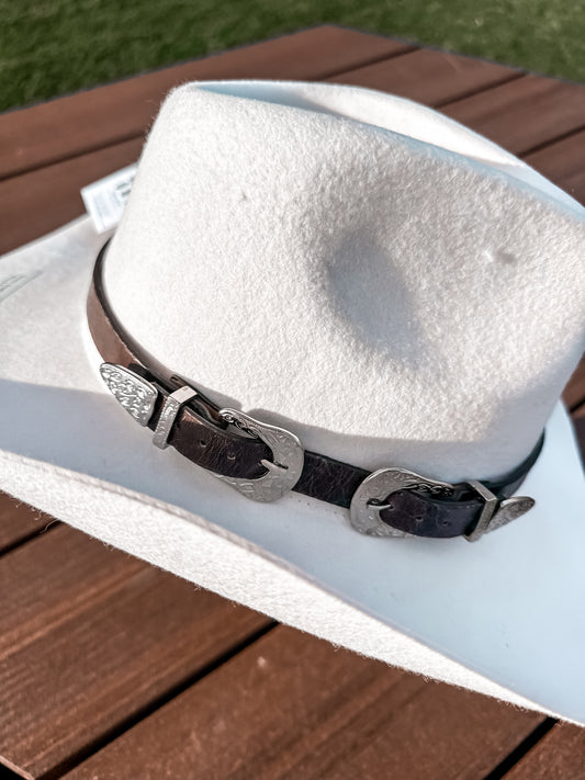 Leather Buckle Belt: Dark Brown