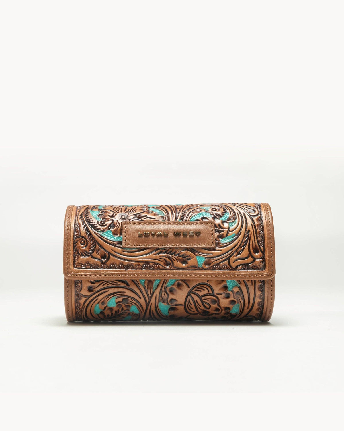 Canyon Jewellery Case Handtooled Leather - Whiskey & Water: Single