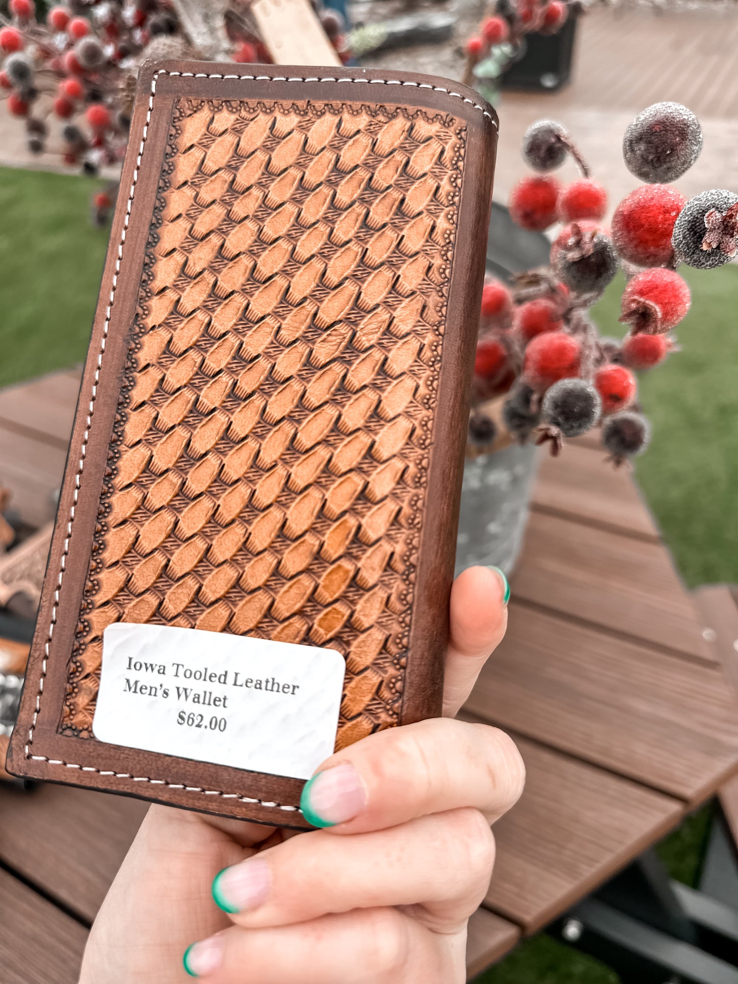Iowa Tooled Leather Men’s Wallet 