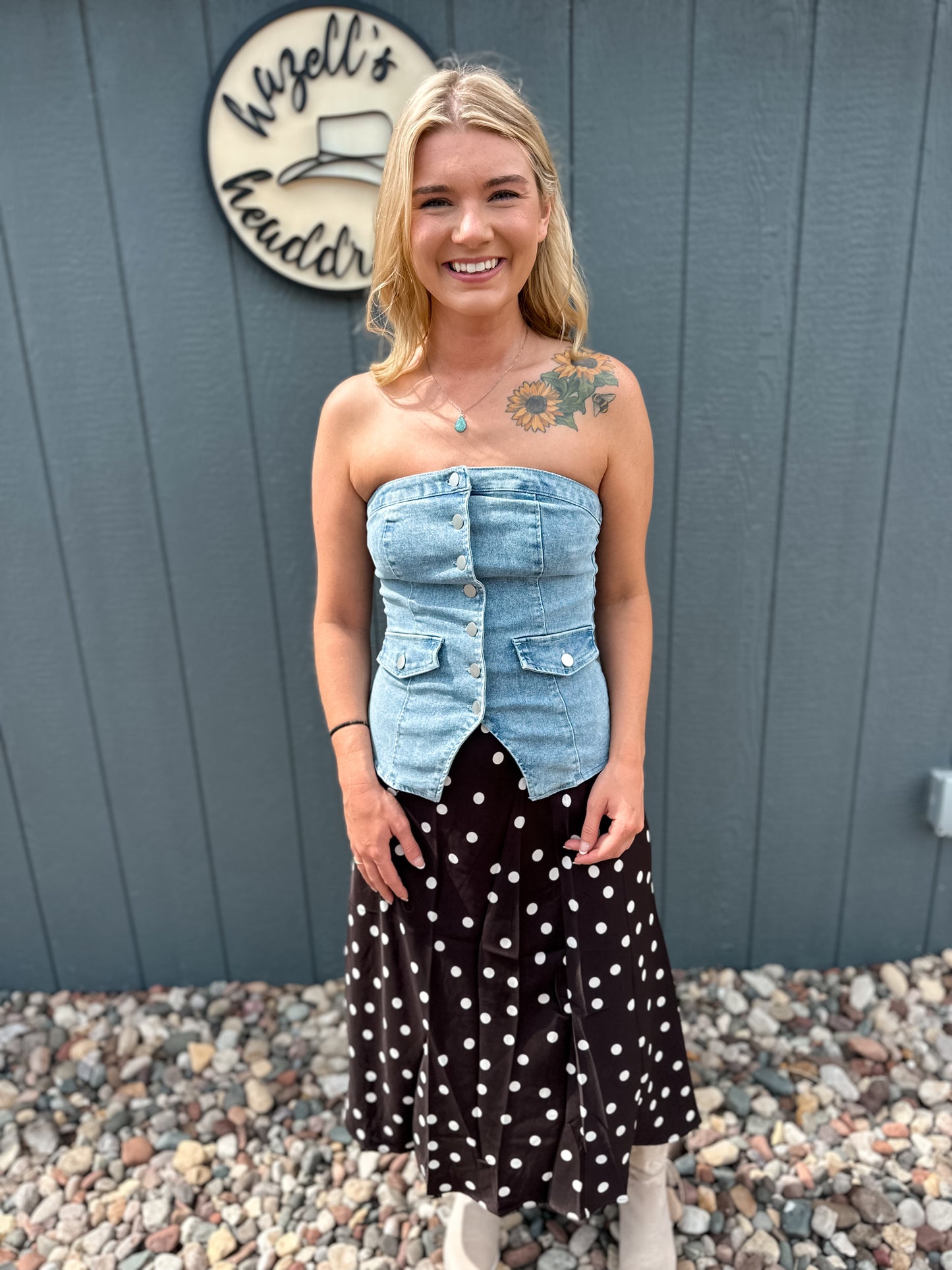 Polka Dot Satin Mini Skirt