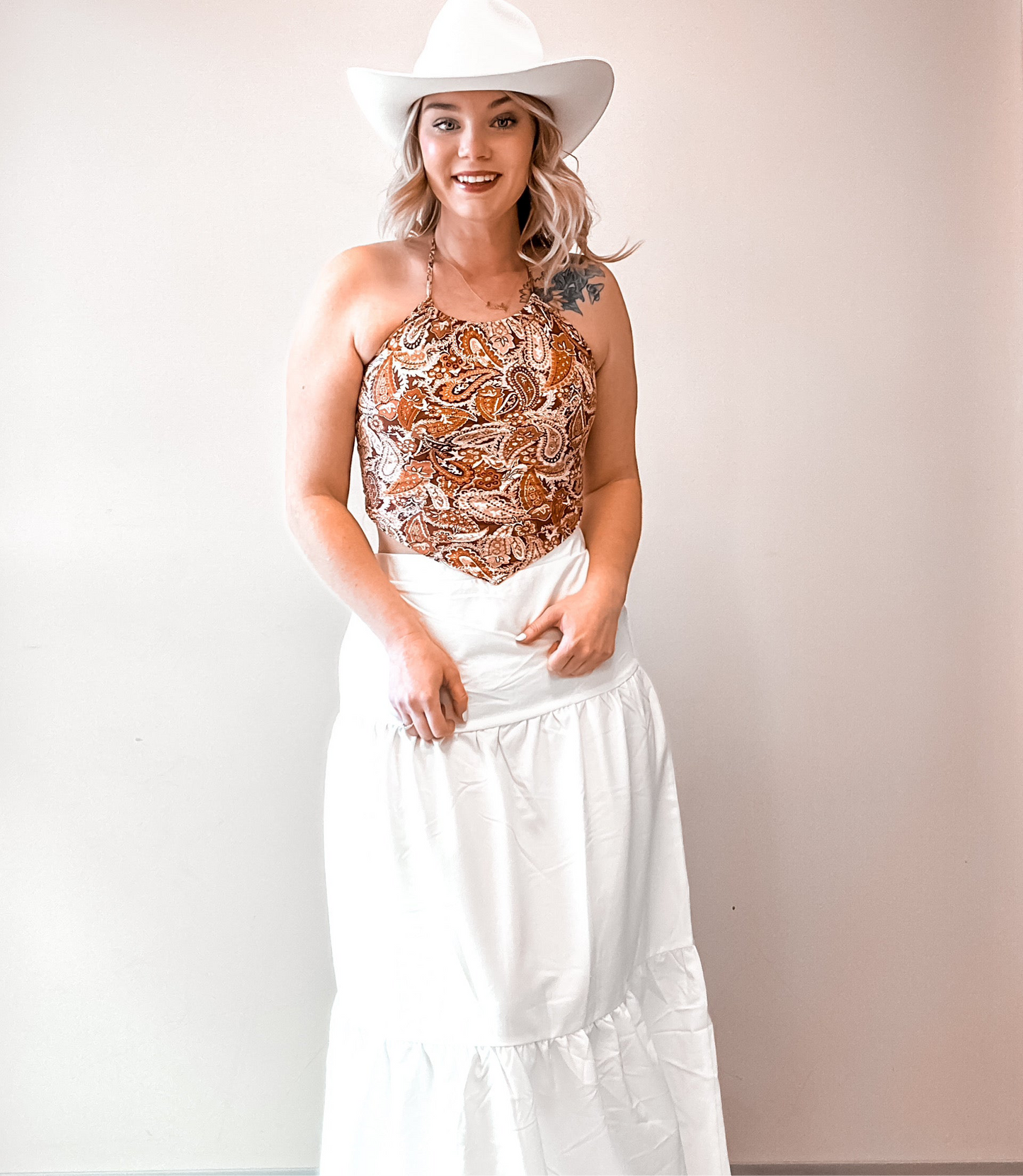 Boho Print Halter Top