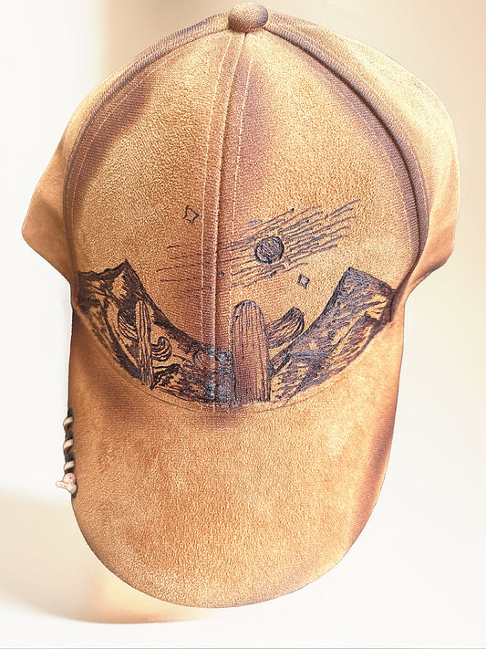 Mountain Burned Suede Baseball Hat