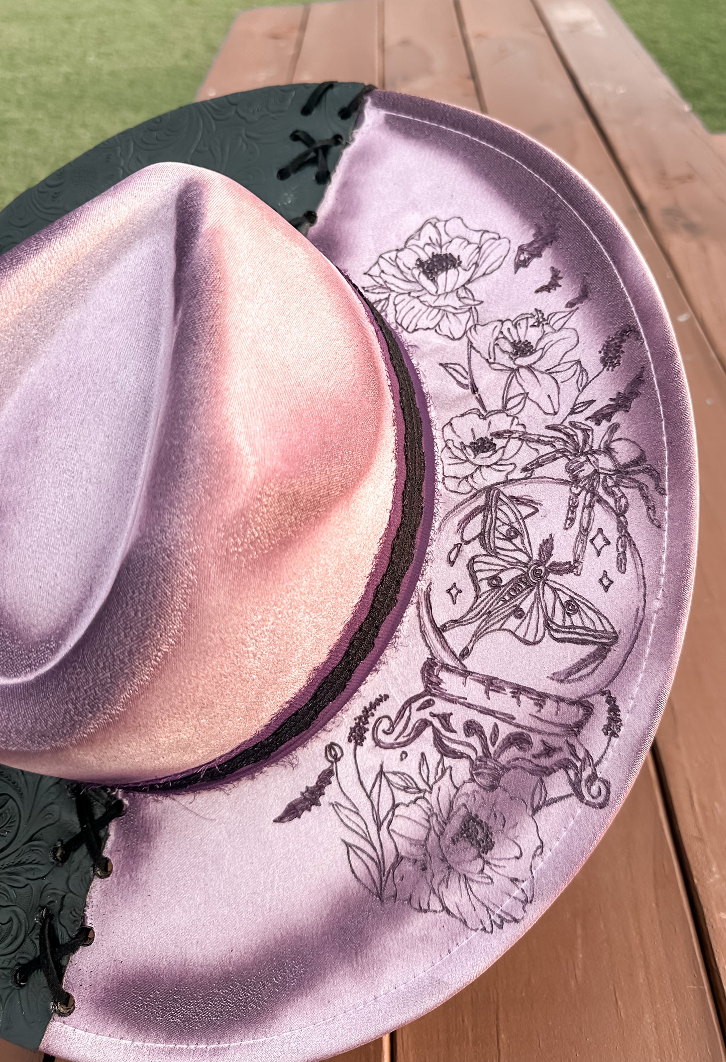 Moth & Magic Lavender Burned Hat