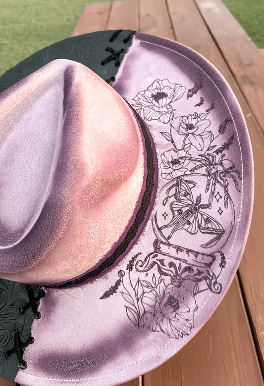Moth & Magic Lavender Burned Hat
