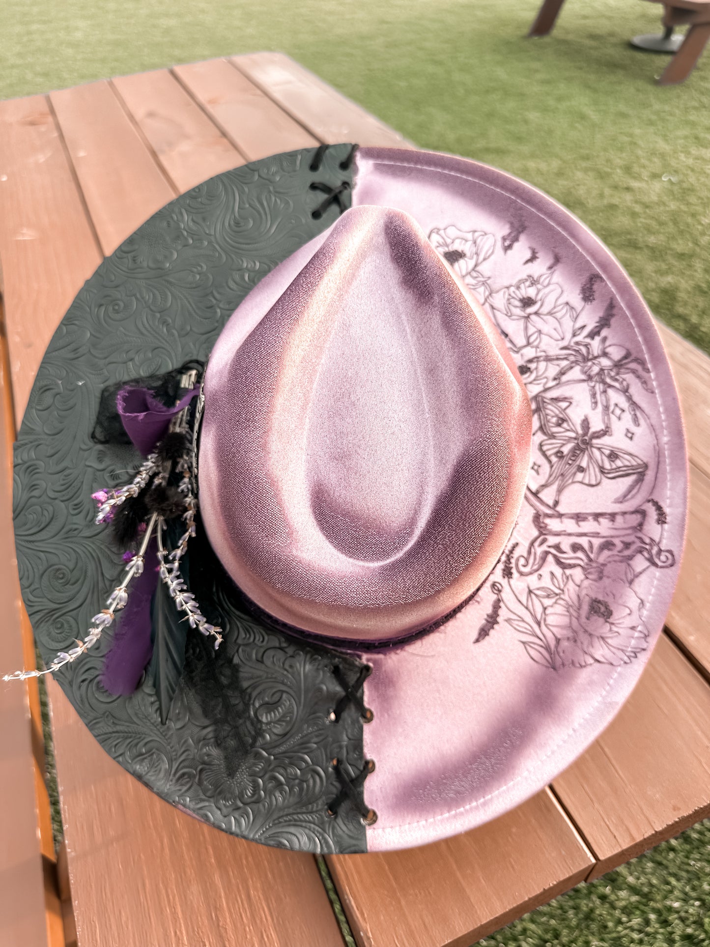 Moth & Magic Lavender Burned Hat