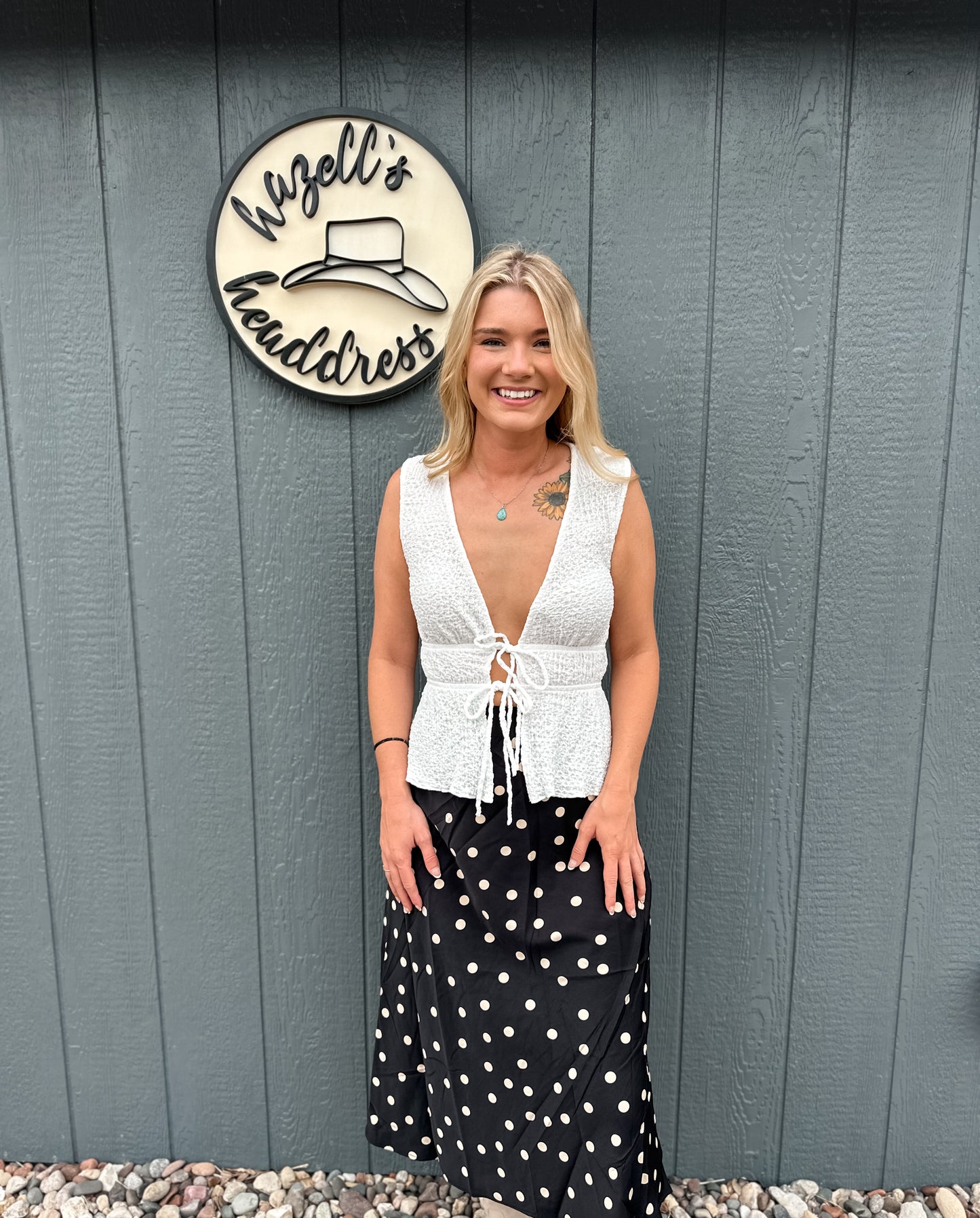 Polka Dot Satin Mini Skirt