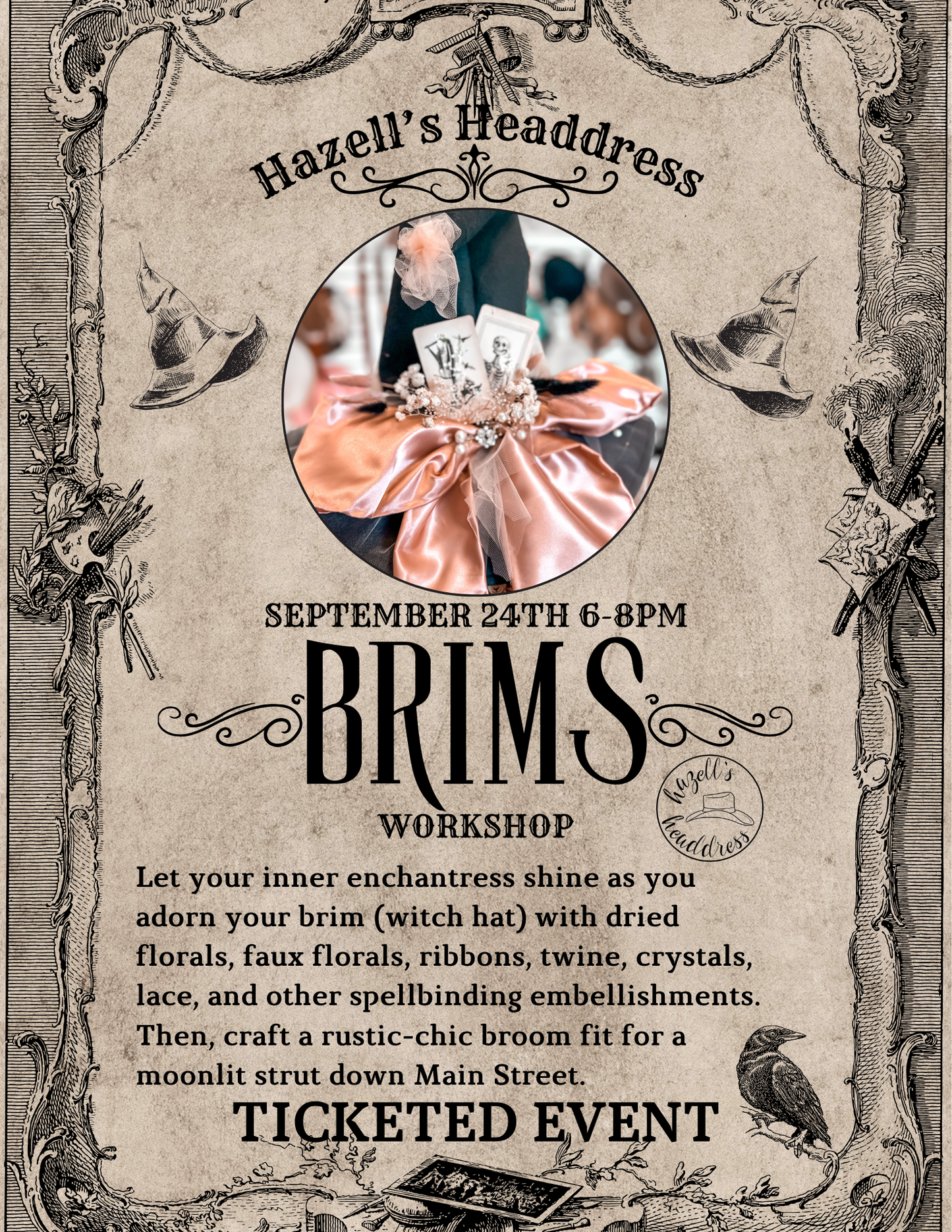Hazell’s Headdress: Besoms & Brims : A Witchy Workshop: Brims (Witch Hat)