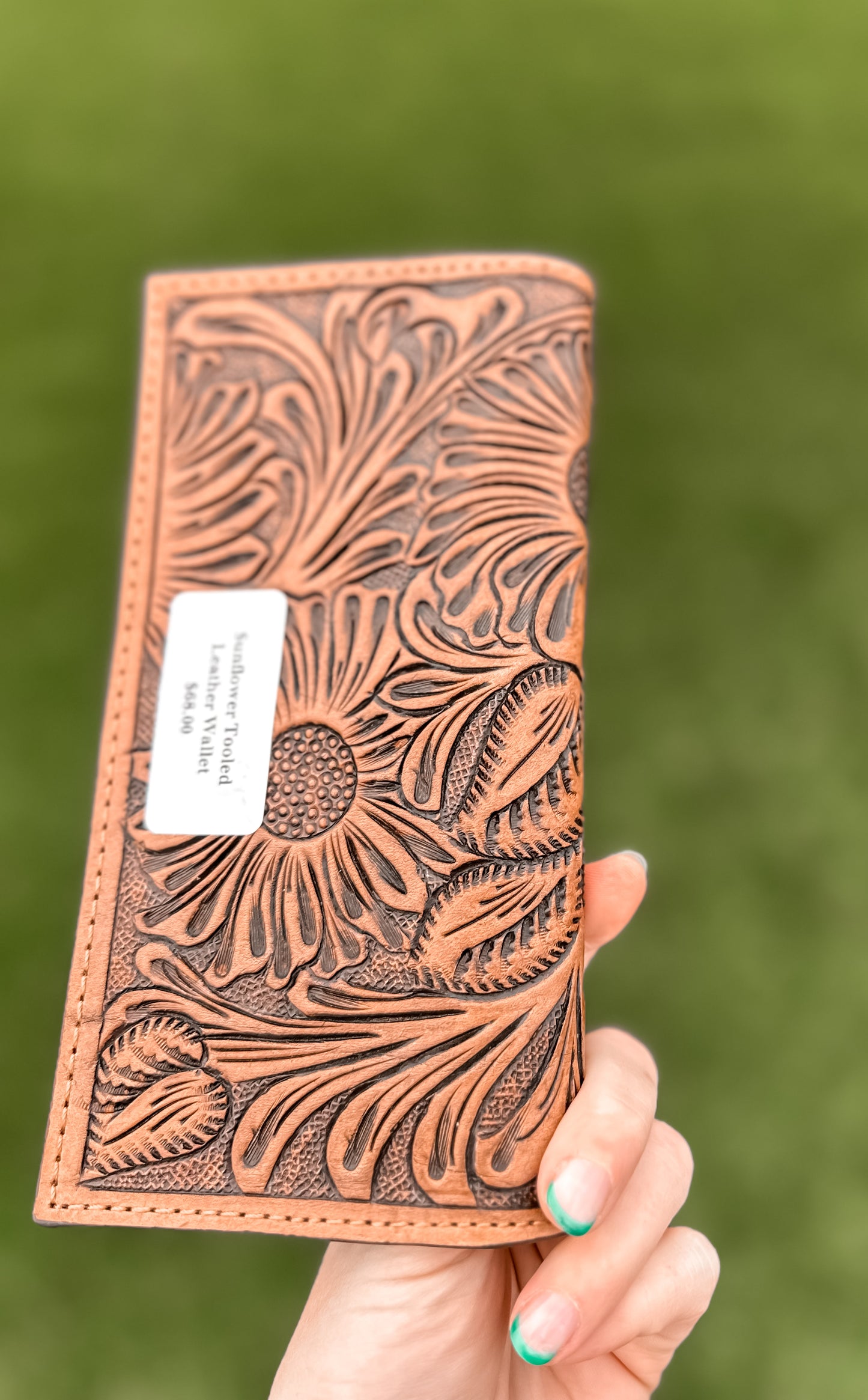 Sunflower Tooled Leather Wallet 