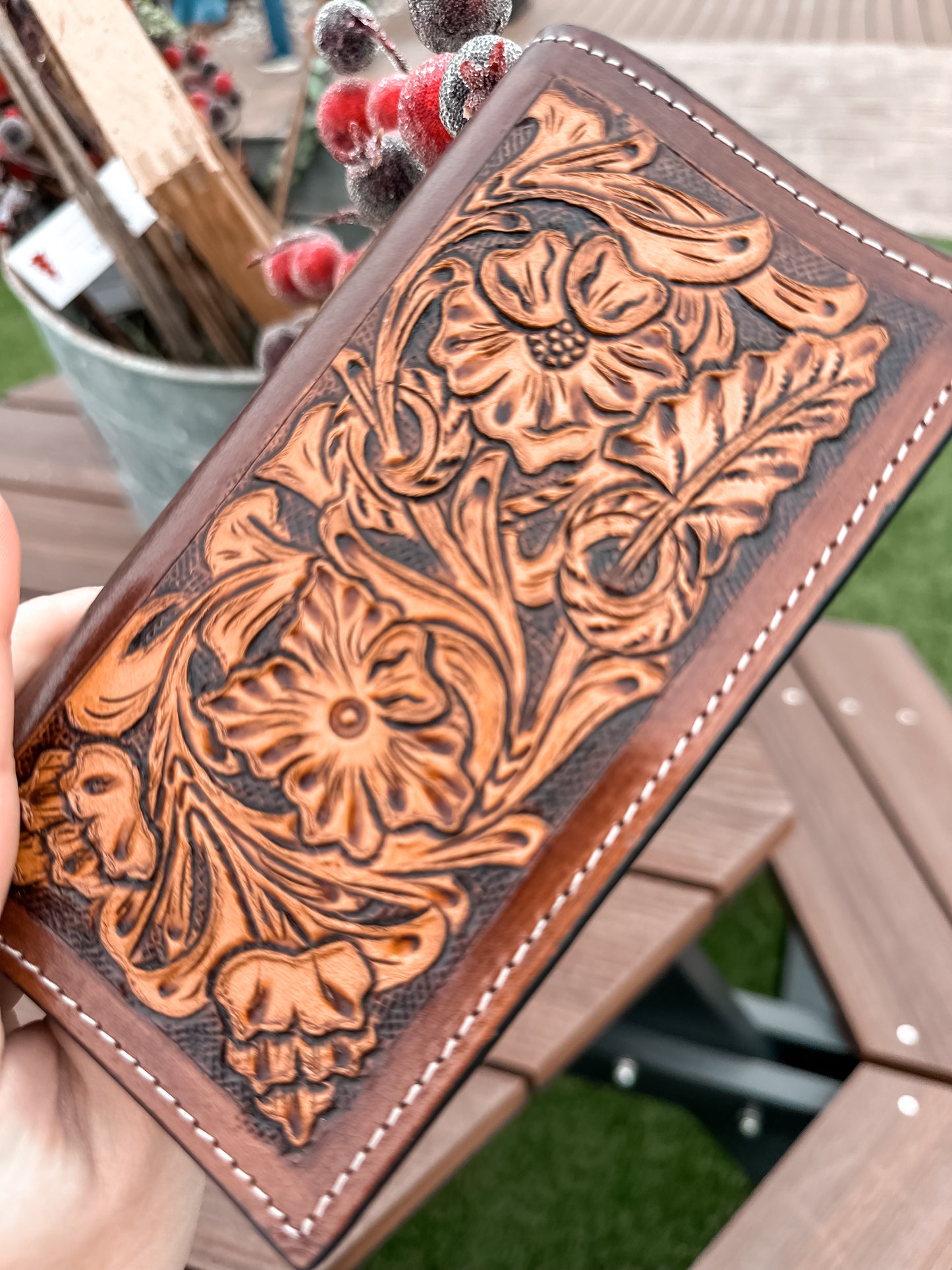 Iowa Tooled Leather Men’s Wallet 