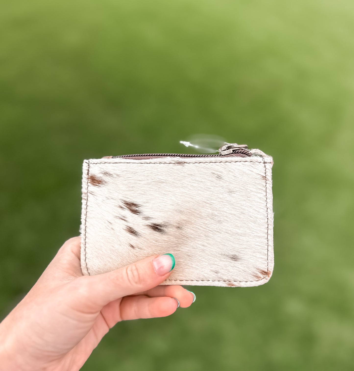 Aloha Tooled Leather & Cowhide Coin Pouch 