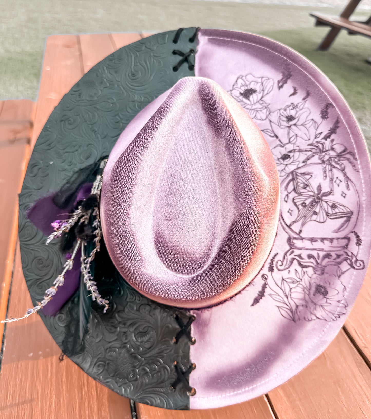 Moth & Magic Lavender Burned Hat