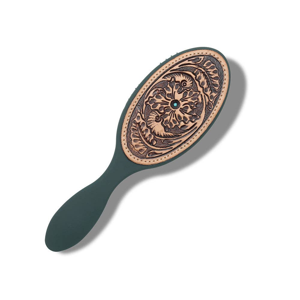 Dalton Canyon Hair Brush: Hand-Tooled