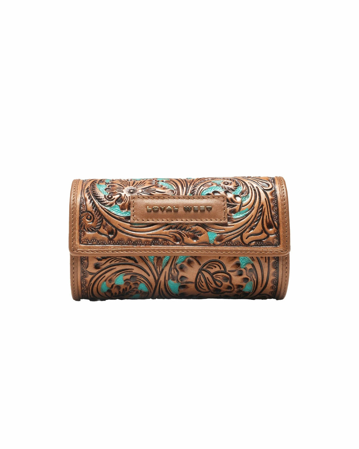 Canyon Jewellery Case Handtooled Leather - Whiskey & Water: Single
